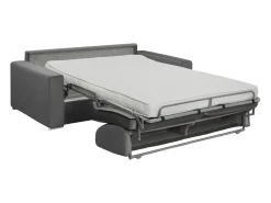 Sofá*Vente-unique Sofá 4 lugares convertível de abertura rápida em veludo antracite + colchão 14 cm - CALITO Cinza antracite