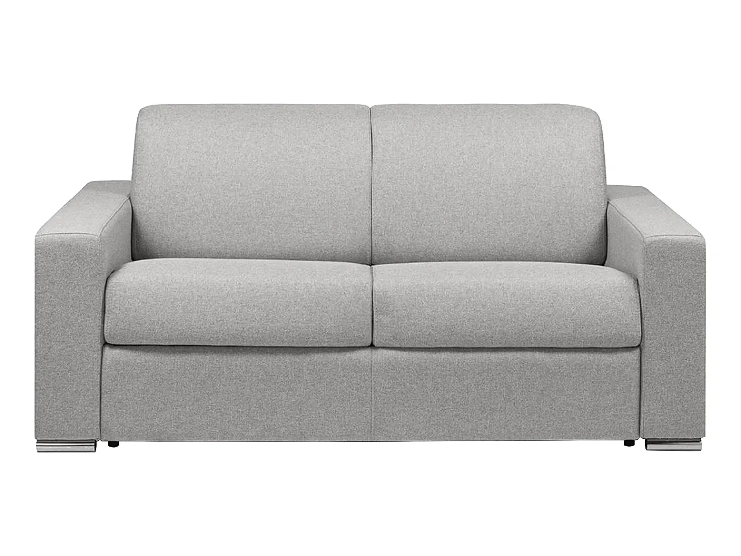 Sofá|Vente-unique Sofá 2 lugares convertível de abertura rápida em tecido cinza - Colchão de 14 cm - CALITO Cinzento