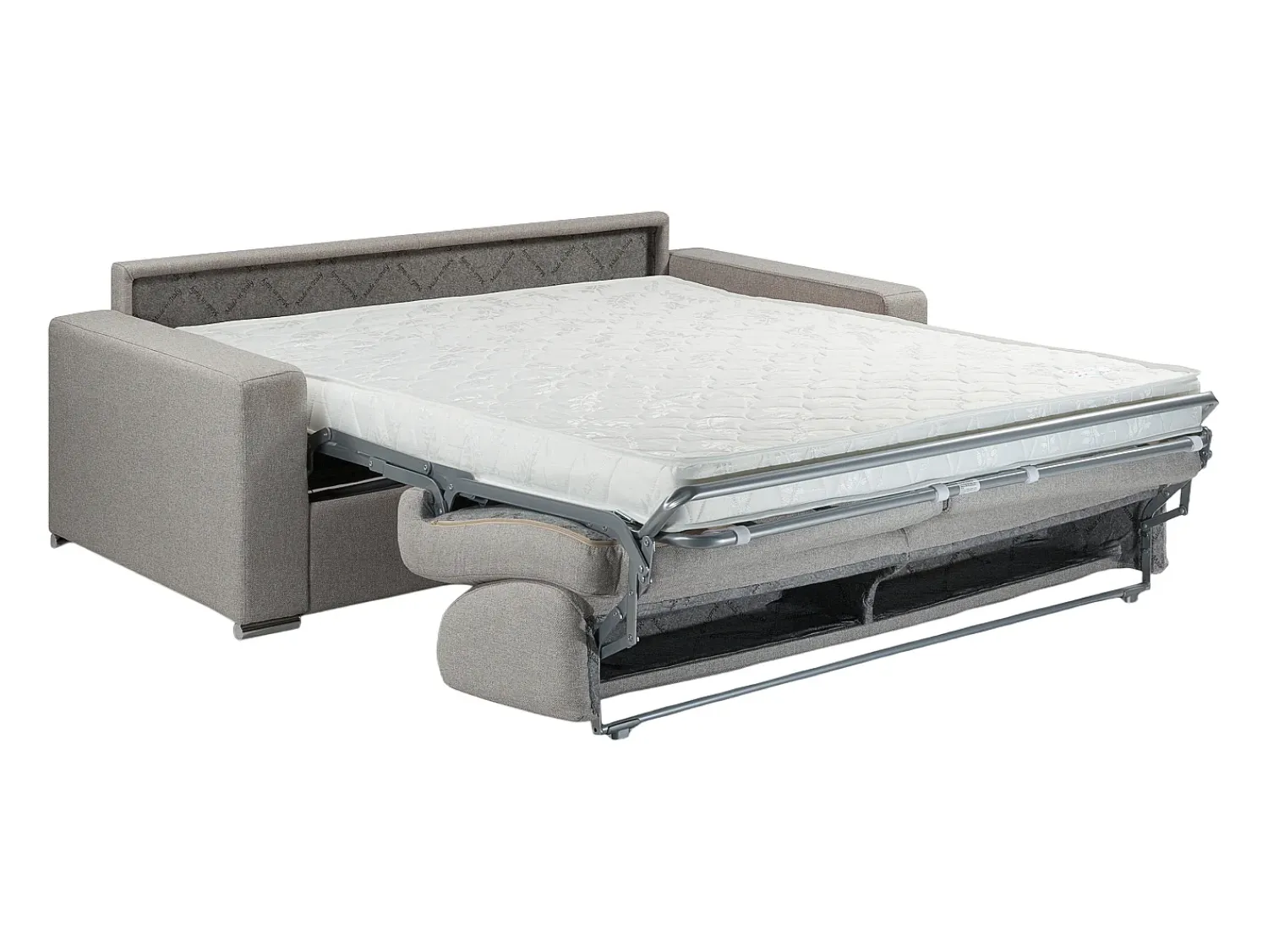 Sofá|Vente-unique Sofá 2 lugares convertível de abertura rápida em tecido cinza - Colchão de 14 cm - CALITO Cinzento