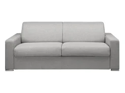 Outlet Vente-unique Sofá 4 lugares convertível de abertura rápida em tecido cinza - Colchão de 18 cm - CALITO Cinzento