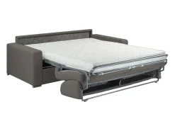 Sofá|Vente-unique Sofá 3 lugares convertível de abertura rápida em tecido antracite - Colchão de 14 cm - CALITO Cinza antracite