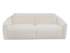 Sofá|Vente-unique Sofá 3 lugares convertível expresso em tecido bouclé - Colchão 13 cm ASUFA Branco