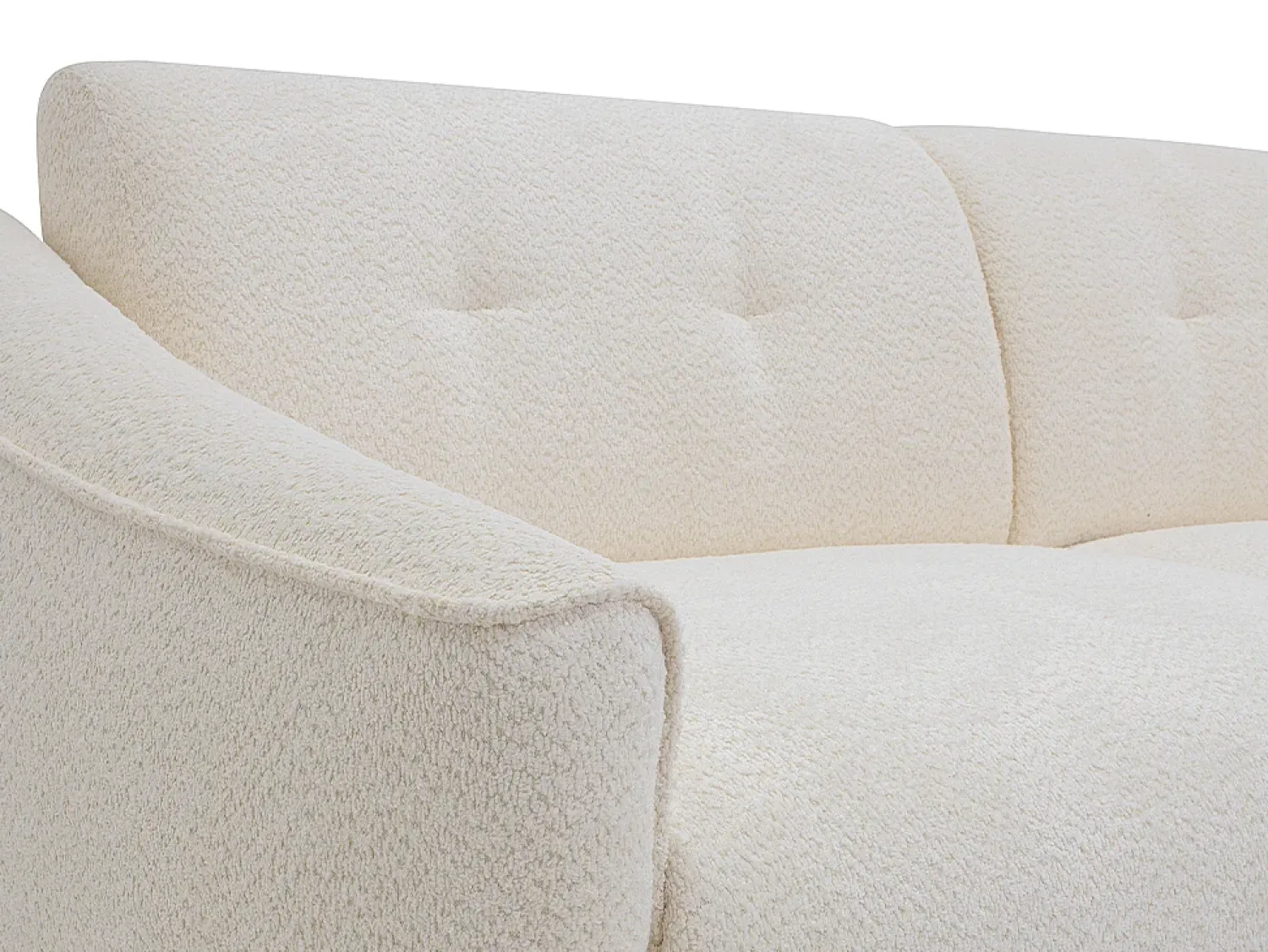 Sofá|Vente-unique Sofá 3 lugares convertível expresso em tecido bouclé - Colchão 13 cm ASUFA Branco
