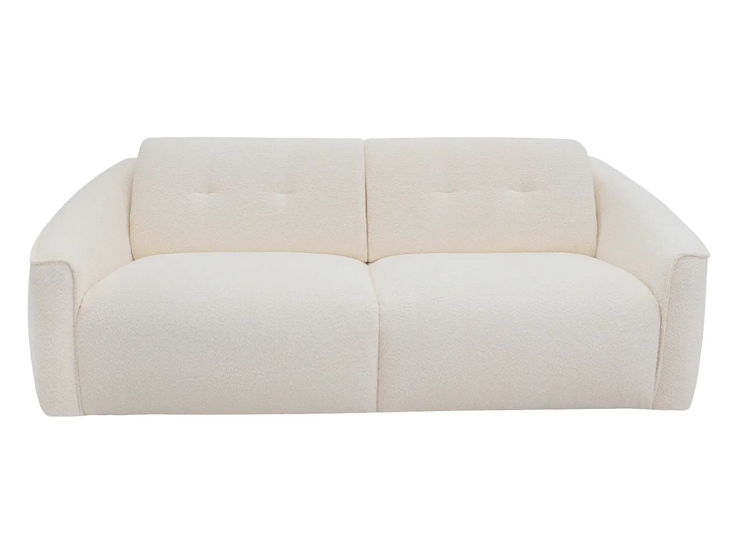 Sofá*Vente-unique Sofá 4 lugares convertível expresso em tecido bouclé - Colchão 16 cm ASUFA Branco