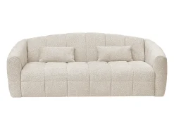 Sofá|Vente-unique Sofá 4 lugares convertível expresso em tecido bouclé colchão 16 cm RETUNA Bege