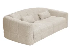 Sofá|Vente-unique Sofá 4 lugares convertível expresso em tecido bouclé colchão 16 cm RETUNA Bege