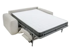 Sofá*Vente-unique Sofá 4 lugares convertível expresso em tecido 160 cm colchão 16 cm POGLO Bege
