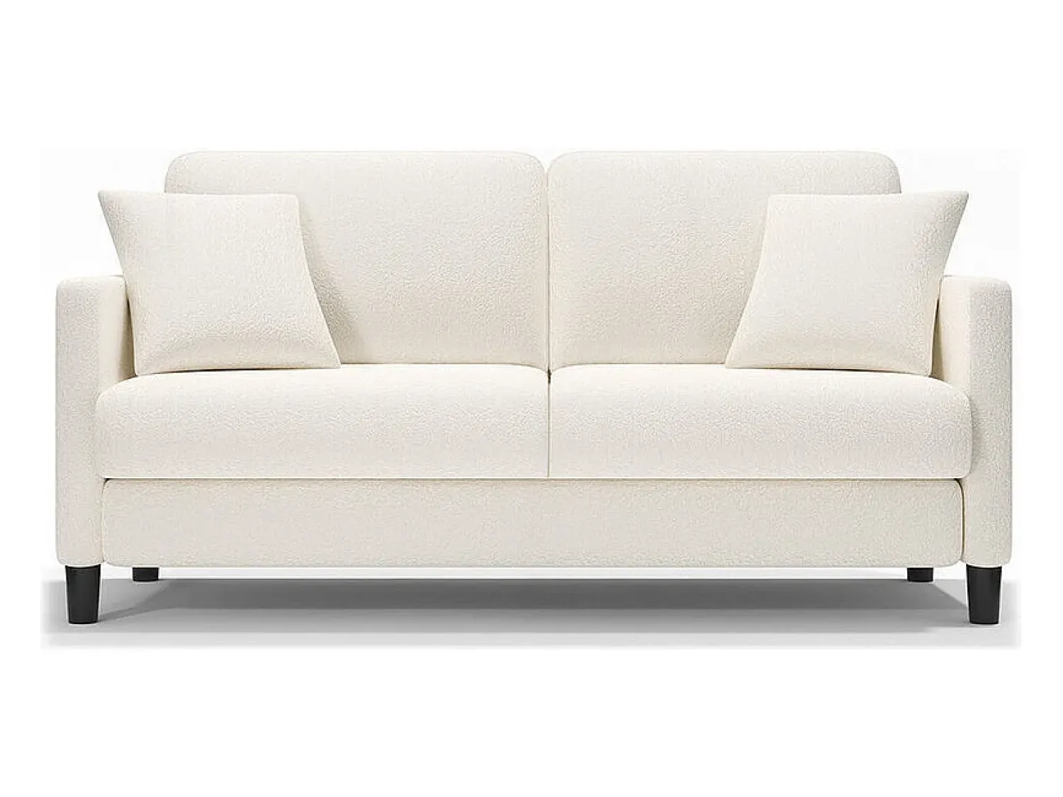 Sofá|DripeX Sofá 2 lugares em Tecido de veludo teddy com 2 Travesseiros - - 148 x 89 x 79cm Bege