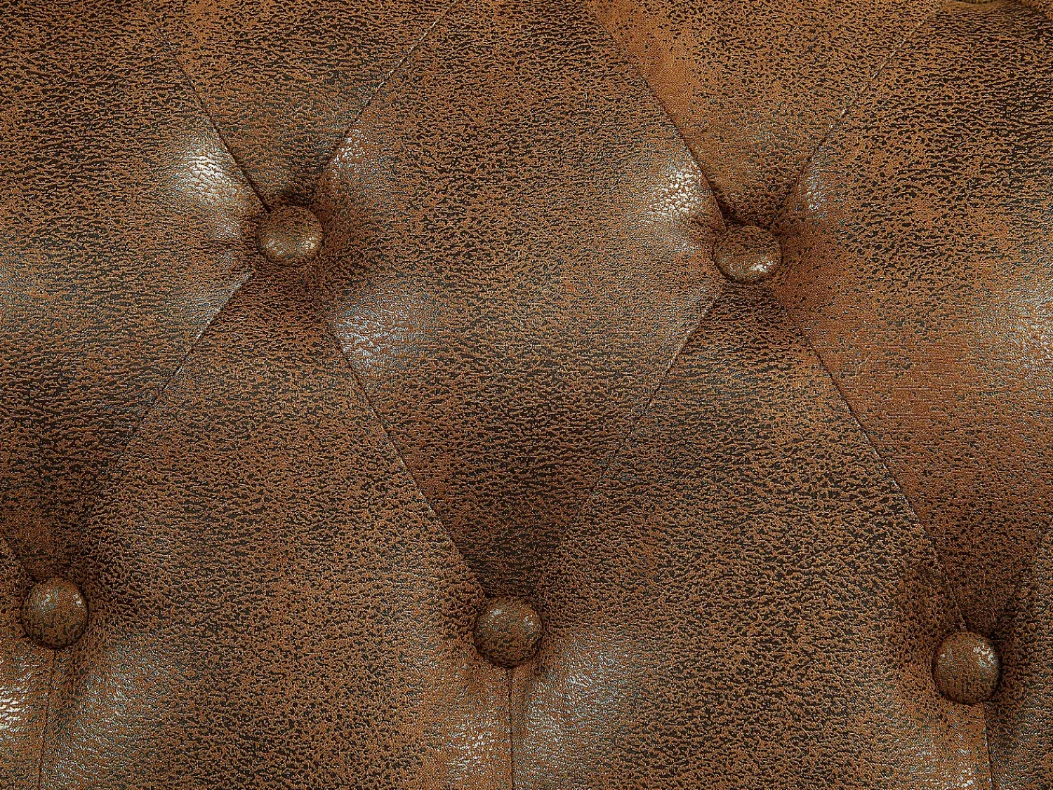 Sofá*Vente-unique Sofá 3 lugares microfibra aspeto envelhecido CHESTERFIELD Castanho