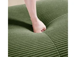 Hot Sofá 4 Lugares Modular de Veludo Cannelado - com 4 Almofadas - 388x103x75cm - Verde