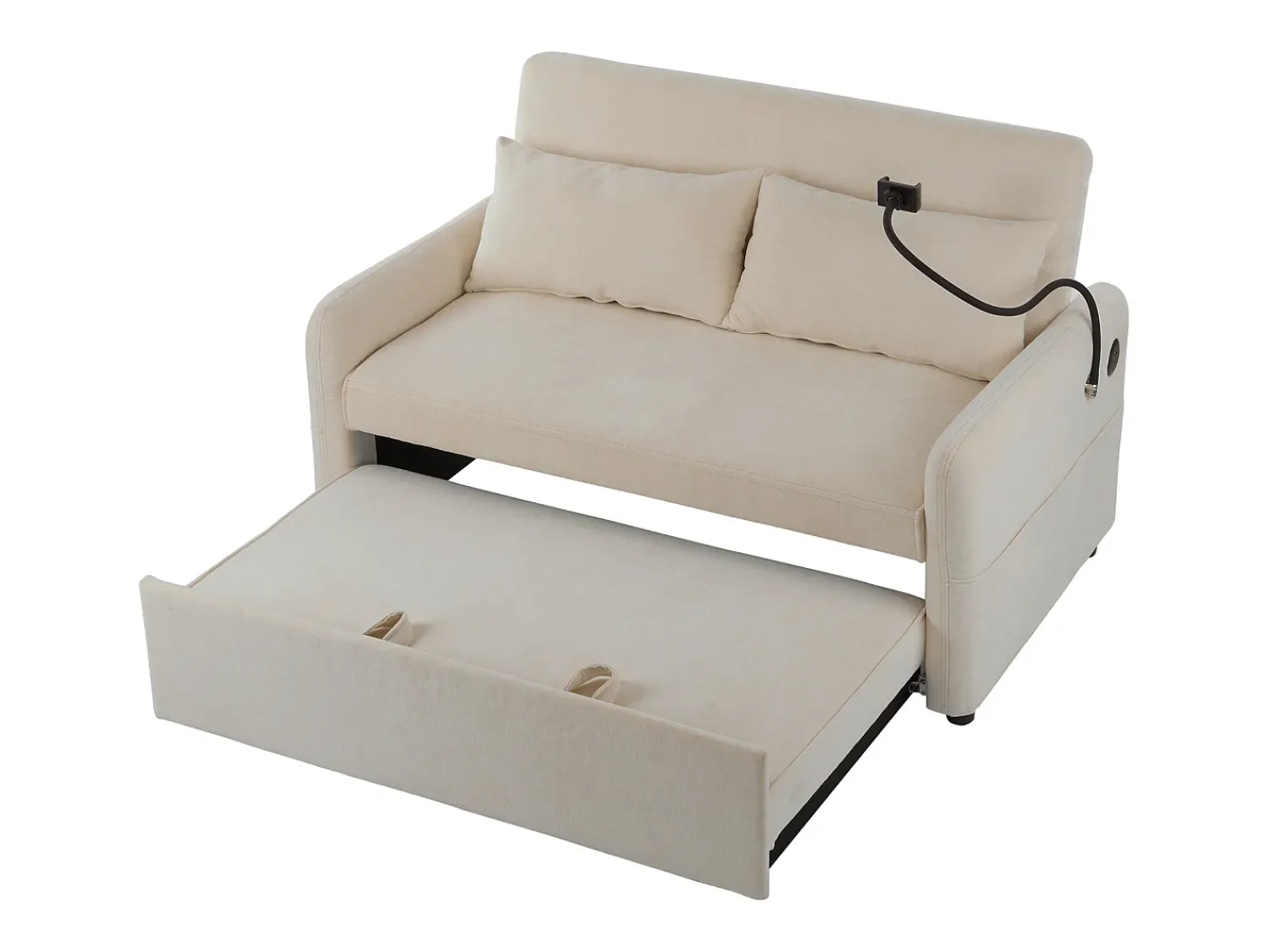 Sofá com suporte para telemóvel e bolso - encosto ajustável - para sala e quarto^ Sofá