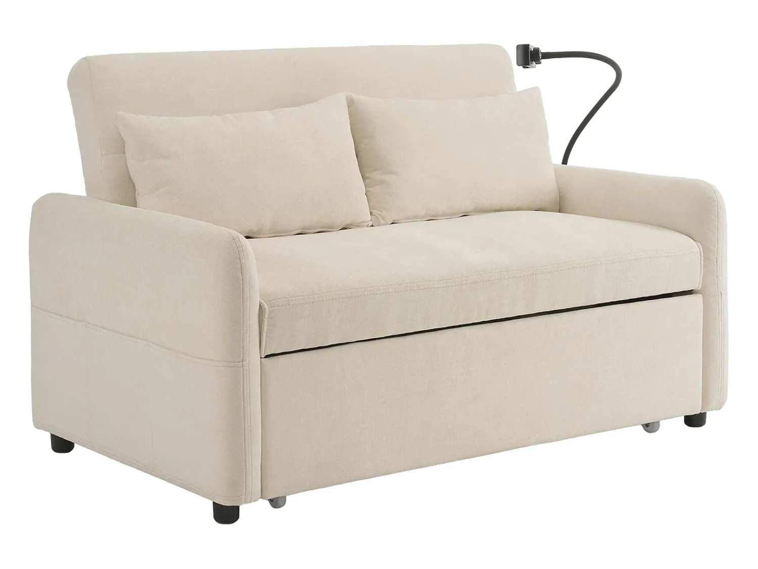 Sofá com suporte para telemóvel e bolso - encosto ajustável - para sala e quarto^ Sofá