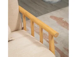 Sofá| Sofá de 2 lugares - Sofá com braços e almofadas - para quarto e sala Bege