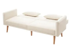 Outlet Sofá de 2 Lugares - Sofá com Pernas e Braços em Madeira - Adequado para Sala de Estar e Quarto Bege