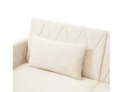 Outlet Sofá de 2 Lugares - Sofá com Pernas e Braços em Madeira - Adequado para Sala de Estar e Quarto Bege