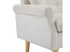 Best Sofá de 2 lugares - Sofá reto com duas almofadas e braços - chenile - para sala de estar e quarto Bege