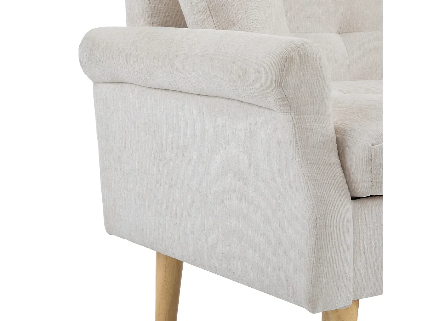 Best Sofá de 2 lugares - Sofá reto com duas almofadas e braços - chenile - para sala de estar e quarto Bege