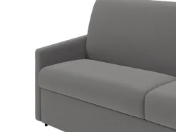 Sofá|Vente-unique Sofá cama 3 lugares colchão de 18 cm tecido cinzento CALIFE Cinzento claro