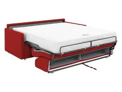 Hot Vente-unique Sofá cama 4 lugares colchão de 22 cm tecido cinzento CALIFE Vermelho