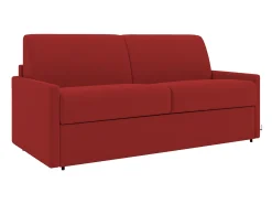 Hot Vente-unique Sofá cama 4 lugares colchão de 22 cm tecido cinzento CALIFE Vermelho