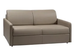 Sofá|Vente-unique Sofá cama 3 lugares colchão de 22 cm pele sintética toupeira CALIFE Taupe