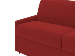 Sofá|Vente-unique Sofá cama 3 lugares colchão de 22 cm tecido cinzento CALIFE Vermelho