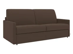 Vente-unique Sofá cama 4 lugares colchão de 18 cm tecido cinzento CALIFE^ Sofá
