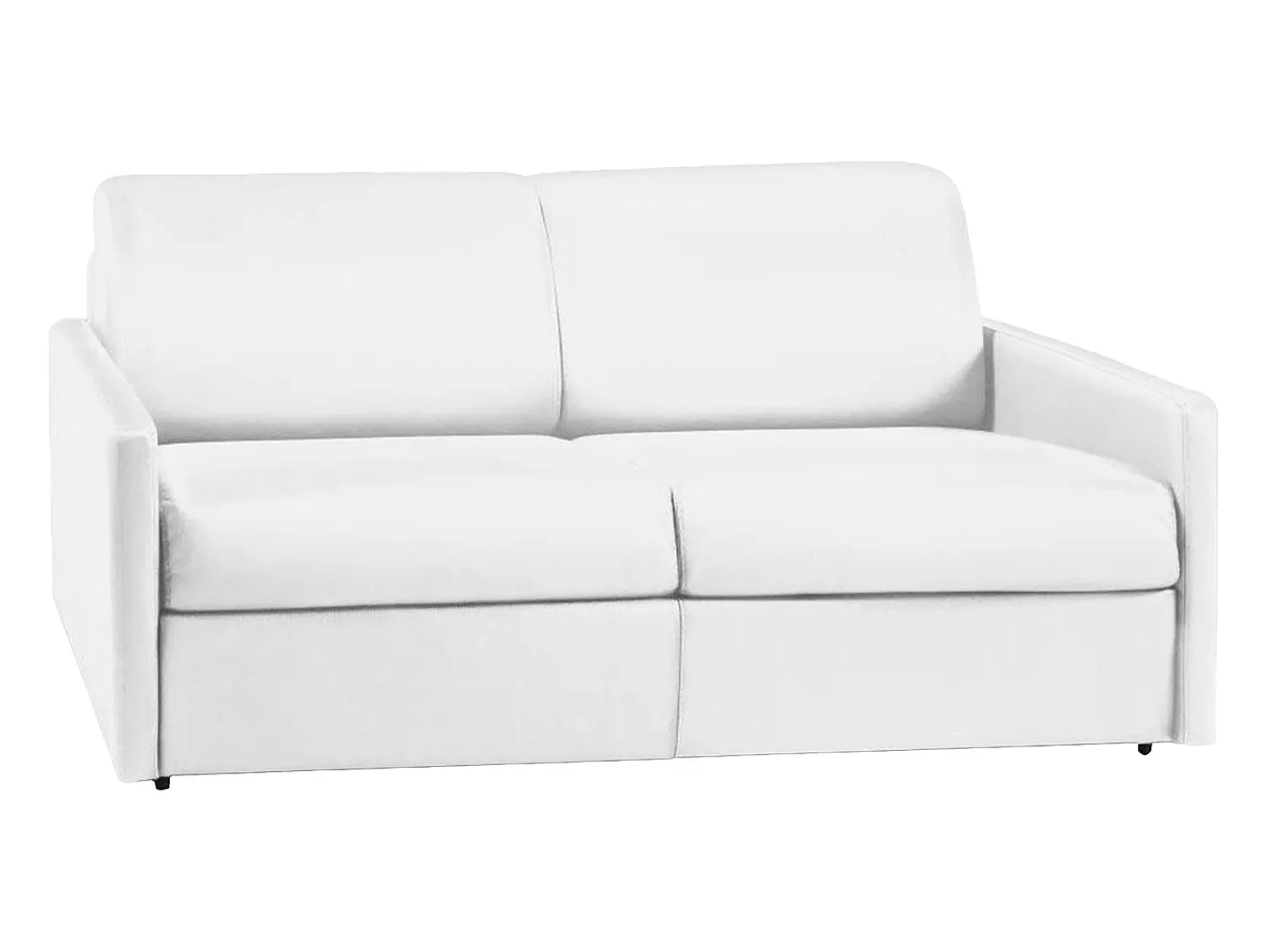 Hot Vente-unique Sofá cama 3 lugares colchão de 22 cm pele sintética branca CALIFE Branco