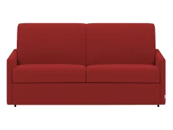 Sofá*Vente-unique Sofá cama 3 lugares colchão de 18 cm tecido cinzento CALIFE Vermelho