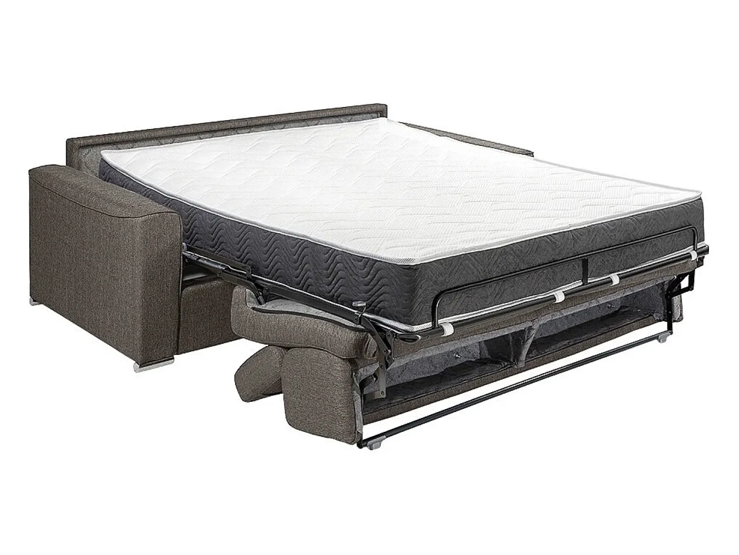 Sofá|Vente-unique Sofá cama 3 lugares colchão de 22 cm tecido VIZIR Cinzento
