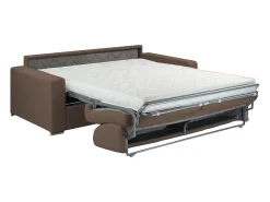 Sofá|Vente-unique Sofá cama 4 lugares colchão de 14 cm tecido Castanho CALITO Castanho chocolate