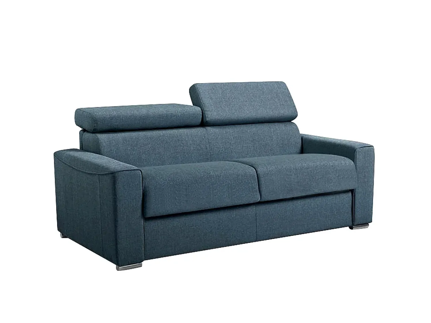 Vente-unique Sofá cama 3 lugares colchão de 22 cm tecido cinzento VIZIR^ Sofá