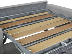 Vente-unique Sofá cama 2 lugares colchão de 14 cm tecido Castanho CALITO^ Sofá