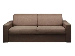 New Vente-unique Sofá cama 4 lugares colchão de 18 cm tecido Castanho CALITO Castanho chocolate