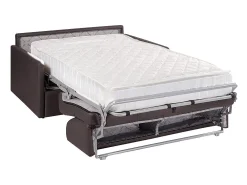 Sofá|Vente-unique Sofá cama 2 lugares colchão de 22 cm pele sintética toupeira CALIFE Taupe