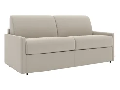 Discount Vente-unique Sofá cama 3 lugares colchão de 22 cm tecido cinzento CALIFE Bege