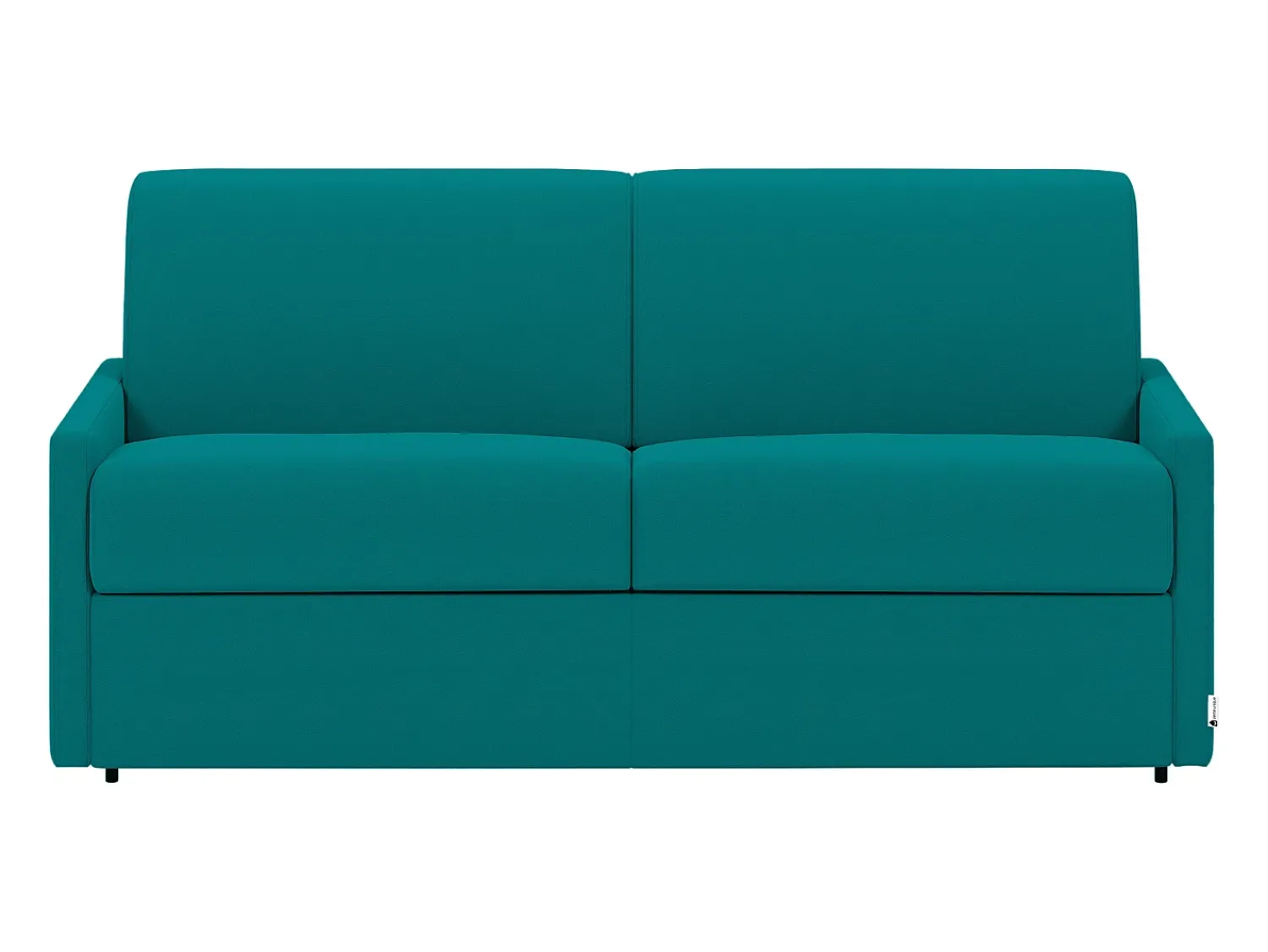 Sofá|Vente-unique Sofá cama 3 lugares colchão de 22 cm tecido cinzento CALIFE Azul turquesa