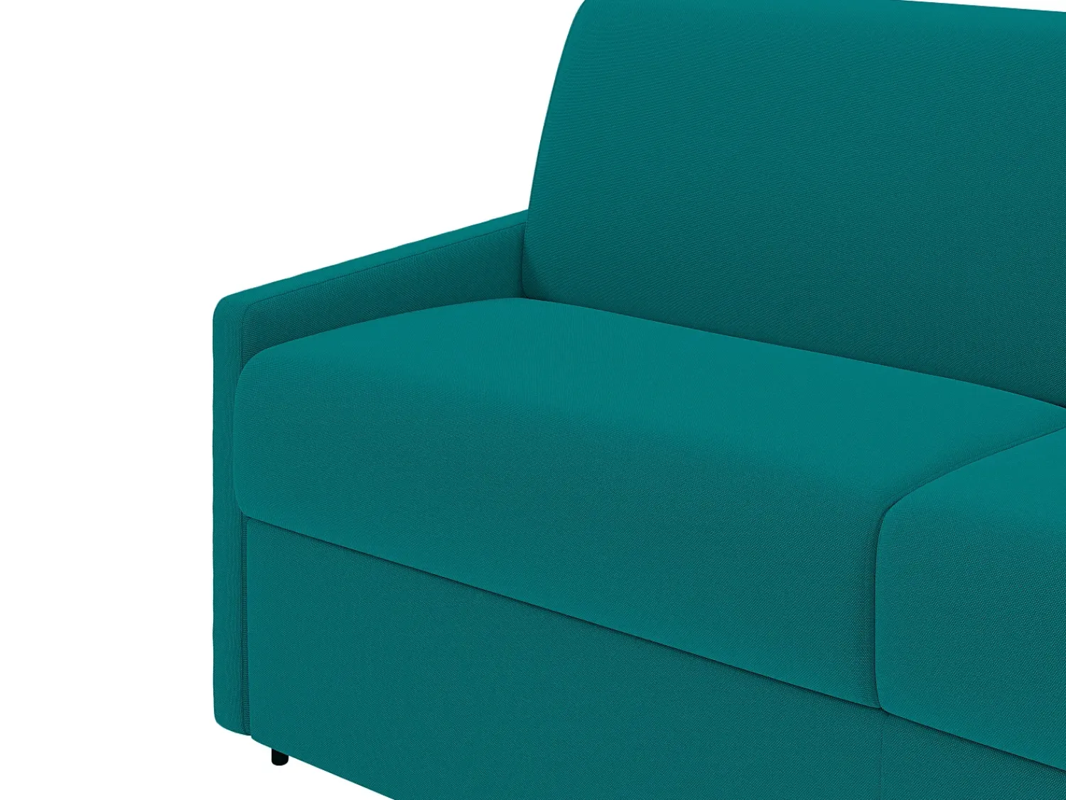 Sofá|Vente-unique Sofá cama 3 lugares colchão de 22 cm tecido cinzento CALIFE Azul turquesa