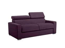 Sale Vente-unique Sofá cama 3 lugares colchão de 22 cm tecido cinzento VIZIR Violeta