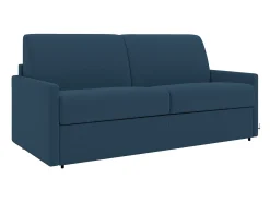 Vente-unique Sofá cama 4 lugares colchão de 22 cm tecido cinzento CALIFE^ Sofá