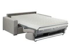 Sofá|Vente-unique Sofá cama 4 lugares colchão de 22 cm tecido CALITO Cinzento