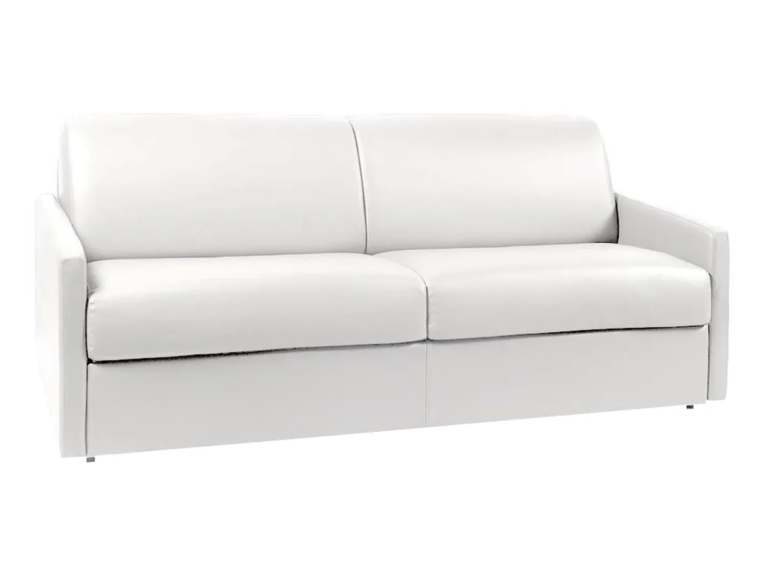 Sale Vente-unique Sofá cama 4 lugares colchão de 18 cm pele sintética branca CALIFE Branco