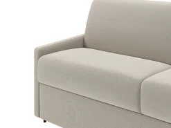 Sofá*Vente-unique Sofá cama 4 lugares colchão de 22 cm tecido cinzento CALIFE Bege