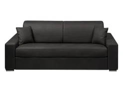 Sofá*Vente-unique Sofá cama 3 lugares em tecido Cinzento escuro colchão de 18 cm EMIR Cinza antracite