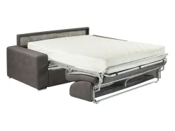 Hot Vente-unique Sofá cama 3 lugares em tecido colchão de 22 cm EMIR Cinzento