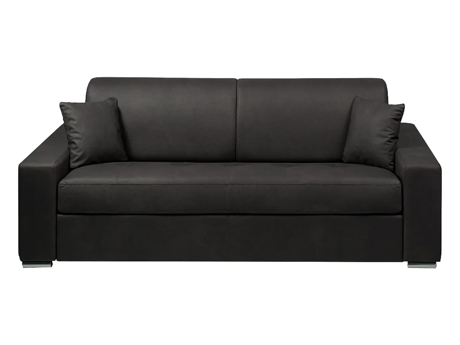 Sofá|Vente-unique Sofá cama 4 lugares em tecido Cinzento escuro colchão de 18 cm EMIR Cinza antracite