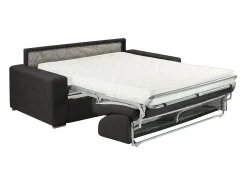 Sofá|Vente-unique Sofá cama 4 lugares em tecido Cinzento escuro colchão de 18 cm EMIR Cinza antracite