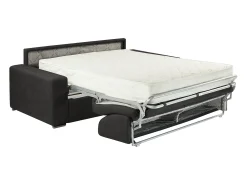 Hot Vente-unique Sofá cama 4 lugares em tecido Cinzento escuro colchão de 22 cm EMIR Cinza antracite
