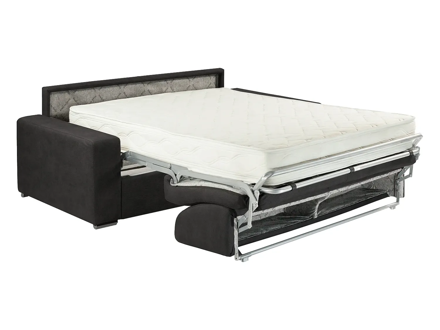 Hot Vente-unique Sofá cama 4 lugares em tecido Cinzento escuro colchão de 22 cm EMIR Cinza antracite