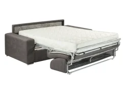 Outlet Vente-unique Sofá cama 4 lugares em tecido colchão de 18 cm EMIR Cinzento